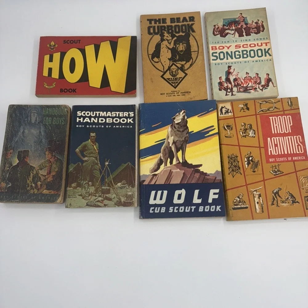 Boy Scouts Cub Scout Book Lot of 7- 1930s 1960s; Troop Activities Song Book VTG